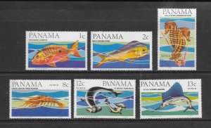 FISH - PANAMA #463-4,C339-42  MNH