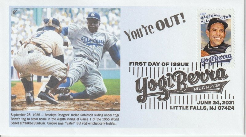 6° Cachets Yogi Berra and Jackie Robinson Yankees Dodgers 1955 World Series