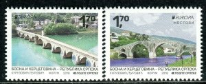 BOSNIA SERBIA(420) - Europa - Bridges - MNH Set - 2018