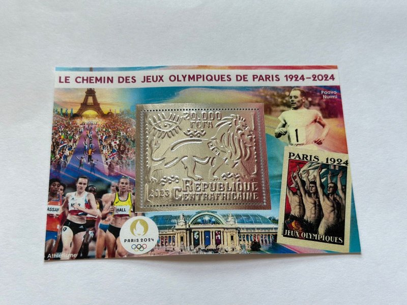 100 years Olympic Games 2023 year 6 blocks Foil. Silver perforated  NEW MNH**