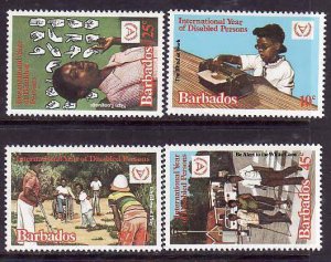 Barbados-Sc#543-6- id9- unused NH set-Year of the Disabled-1981-