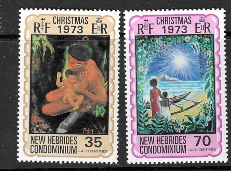 NEW HEBRIDES SG182/3 1973 CHRISTMAS  MNH