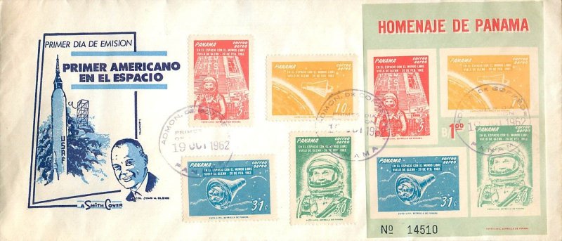 BB001 Panama 1962 astronaut John H. Glenn first American in space Friendship 7