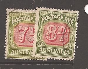 Australia 1958 7d,8d Postage Due SG D126-7 VFU (6ars)