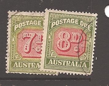 Australia 1958 7d,8d Postage Due SG D126-7 VFU (6ars)