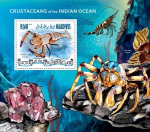 MALDIVES - 2014 - Crustaceans - Perf Souv Sheet - Mint Never Hinged