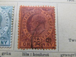 Gibraltar 1904-08 Wmk Mult Crown CA 1d Fine Used Stamp A11P30F6-