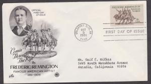 1934 Frederic Remington ArtCraft FDC with neatly typewritten address
