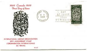 Canada 493  I. L. O, H & E FDC