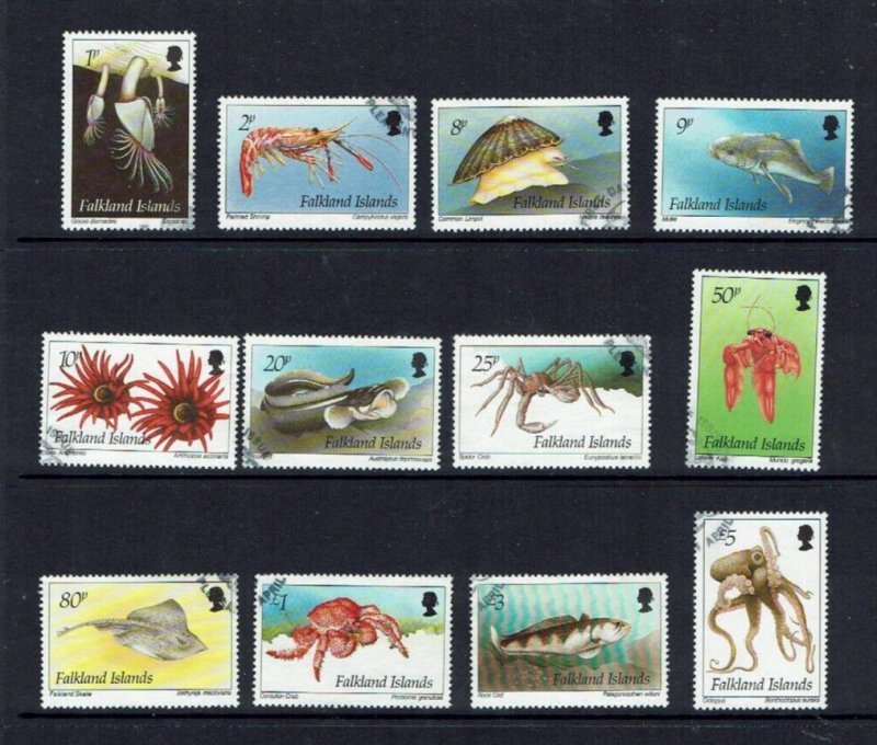 Falkland Islands: 1994, Inshore Marine Life definitive set, Fine Used (cto)