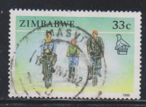 Zimbabwe,  33c Riding bicycles (SC# 626) Used