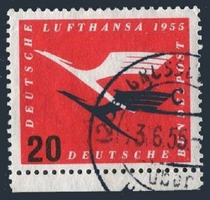 Germany C64, used. Michel 208. Air Post 1955. Lufthansa emblem.