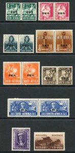 South West Africa SG114/22 set of 9 M/Mint 