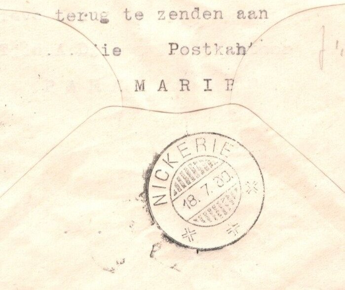 SURINAME Air Mail Cover 1930 FIRST FLIGHT Paramaribo-Nickerie SUPER Cachet MA237