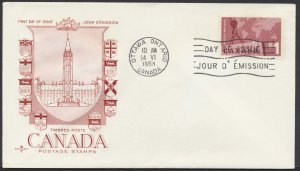 1963 #411 $1 Canadian Exports FDC Rosecraft GP Cachet Ottawa