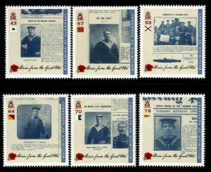 Guernsey 2016 Stories of the Great War Part 3 6v Set of Stamps unmounted mint