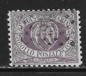 San Marino 17 40c Coat of Arms single Used 2021 Scott c.v. $125