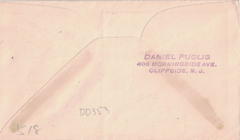 1 Jan 1936 Naval Cover, Happy New Year, USS Dale DD-353