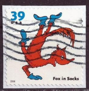 US ~ Scott # 3989 ~ Used on paper ~ Fox In Socks