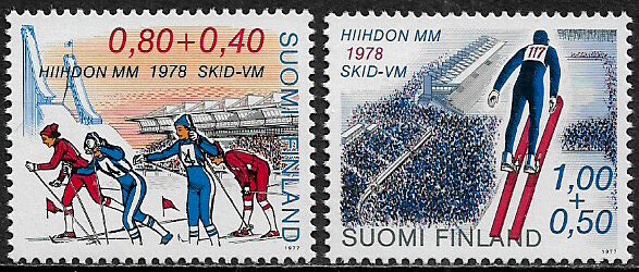 Finland #B213-4 MNH Set - Ski Championships