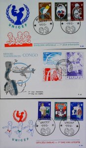 Belgium 3 FDC UNICEF Refugees Campaign 20663-