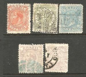 BRAZIL  1884-85   PORTRAITS  SET 5   FU    Sc 86/91