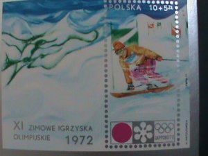 ​POLAND 1972 11TH WINTER OLYMPIC GAMES-JAPAN SAPPORO'72 MNH S/S SHEET- VF