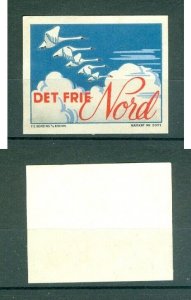 Denmark. Poster Stamp  MNG. 5 Nordic Swans.  The Free North Scandinavia