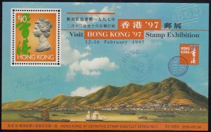 Hong Kong 1996 MNH Sc #738 Souvenir sheet $10 QEII, Hong Kong 97 Series 1
