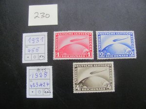 Germany 1928/31 MNH SC C35-37 AIRMAIL SET VF/XF 520 EUROS (230)