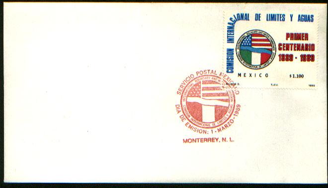 MEXICO 1606 FDC Cent Mex-US Border & Territorial Waters Comm