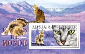 GUINEA - 2009 - Cats of the World #2 - Perf Souv Sheet - Mint Never Hinged