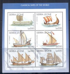 Sierra Leone 1998 Ships of the World sheetlet MUH