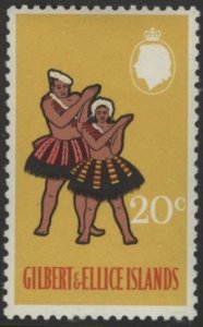 Gilbert & Ellice 144 (mnh) 20c Fatele toka dance, yel & multi (1968)