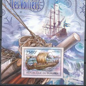 BURUNDI 2012 SHEET bur12206b VOILIERS SHIPS