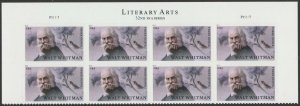 US 5414 Literary Arts Walt Whitman three ounce header plate block 8 MNH 2019