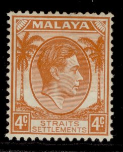 MALAYSIA - Straits Settlements GVI SG280, 4c orange, LH MINT. Cat £35.