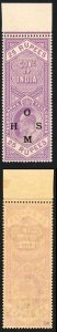 India Telegraph SG OT4 25r bright lilac opt OHMS Cat 275 pounds