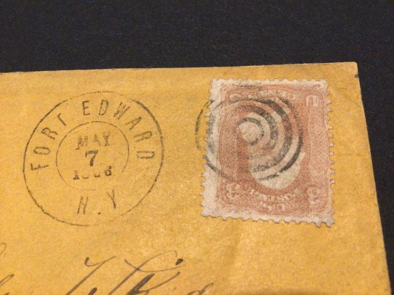 American Civil War Wild West Era Fort Edward 1862 3c stamp cover Ref 59084 