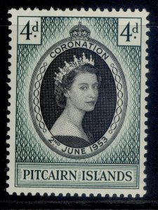 PITCAIRN ISLANDS QEII SG17, 4d 1953 CORONATION, M MINT.