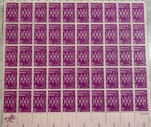 Scott 1260 AMATEUR RADIO Sheet of 50 US 5¢ Stamps NH 1964 Slight Selvage Missing