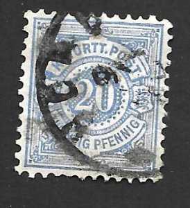 German State Wurttemberg 1875 - U - Scott #61
