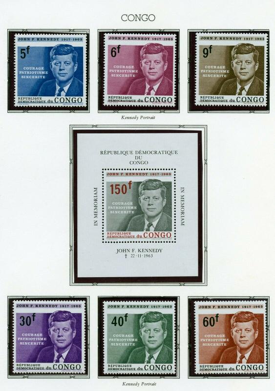 JOHN F. KENNEDY MEMORIAL FRENCH COLONIES SETS & SHEETLET  MINT NEVER HINGED