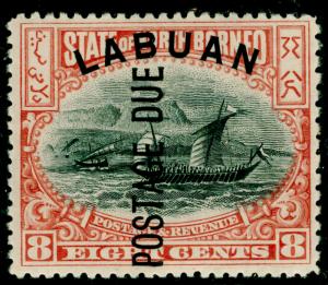 LABUAN SG D6d, 8c black & vermilion, LH MINT. Cat £95. P.14