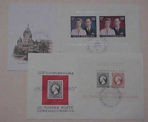 LUXEMBOURG  FDC SHEETLETS 2 DIFF.   CACHET UNADDRESSED