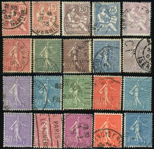 France #133-149 #151-152 #154 Postage Stamp Collection Europe Used