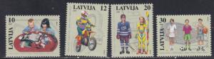 Latvia # 446-449, Childrens Activities - Stamp Collecting, 1/2 Cat.