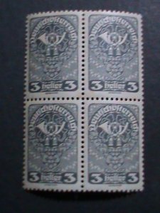 AUSTRIA-1919 SC#200-OVER 102 YEARS OLD-POST HORM  MNH  BLOCK OF 4-VERY FINE