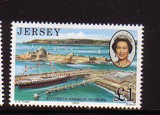 Jersey  Sc 515 1989 £1 Royal visit QE II stamp NH