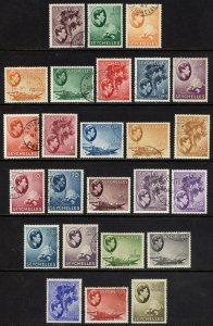 Seychelles 1938 2c-5r COMPLETE SET 25 SG135-149 Scott125-148 VFU Cat £200($270)